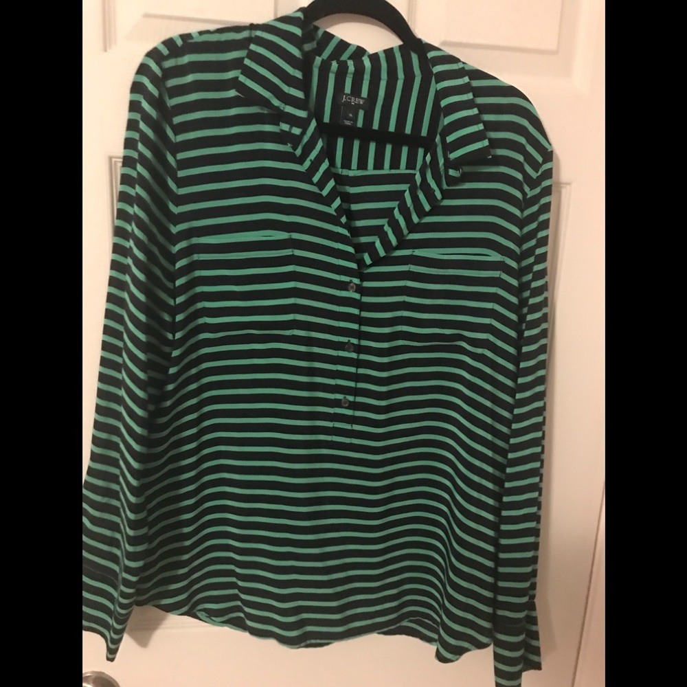 J. Crew striped silk blouse